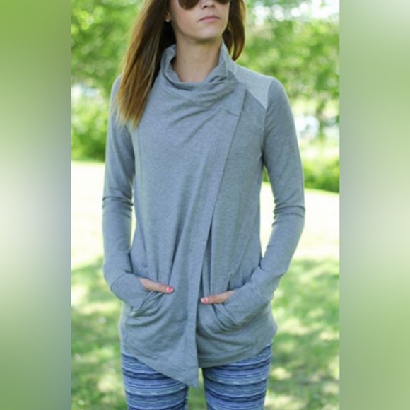 Lululemon Coast Wrap Women’s 2 Wrap Jacket French Terry Gray Athleisure Outdoor - Picture 1 of 10